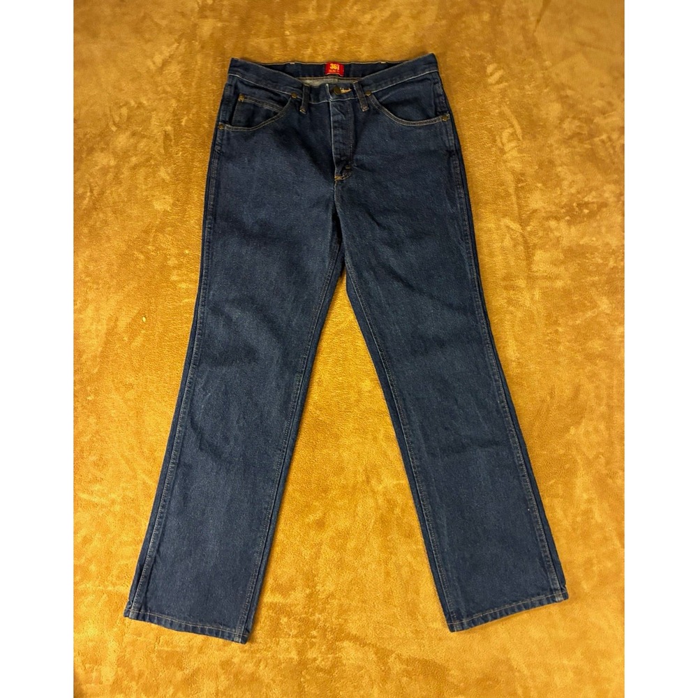 VTG Wrangler Mens Jeans 33 x 30* Dark Blue Straight Leg Premium Cowboy Cut Y2K